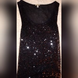 Charlotte Russe black sparkly, sequin tank. Size medium. Like new, worn once.